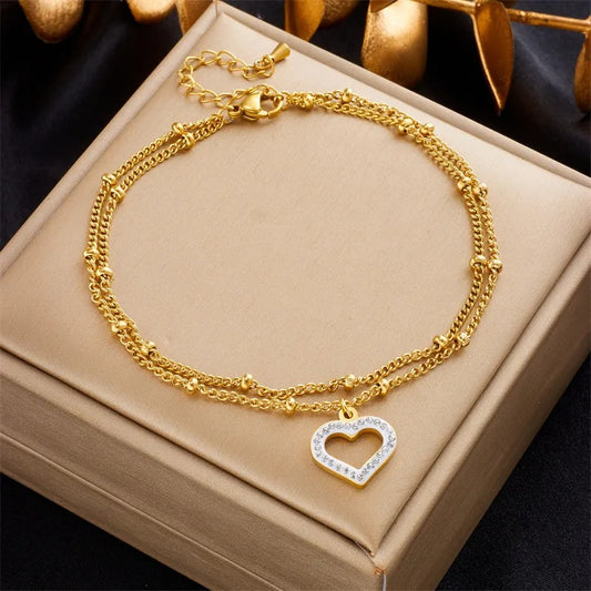 Seraphina Double Layer Charm Anklet