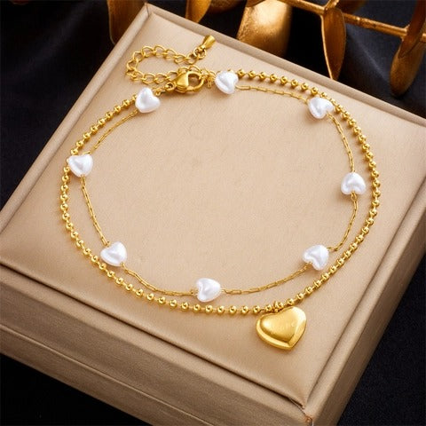 Seraphina Double Layer Charm Anklet