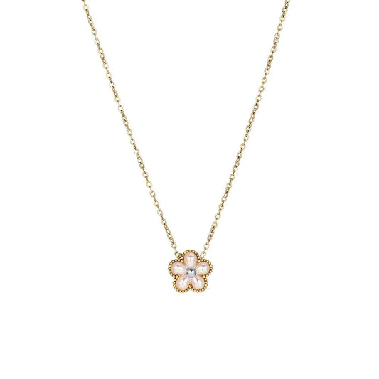 Gold Plated Five Petal Flower Necklace