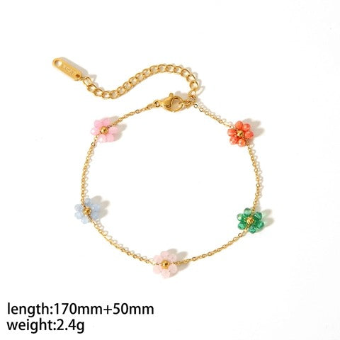 18K Gold Plated Flower Bracelet