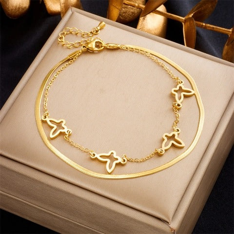 Seraphina Double Layer Charm Anklet