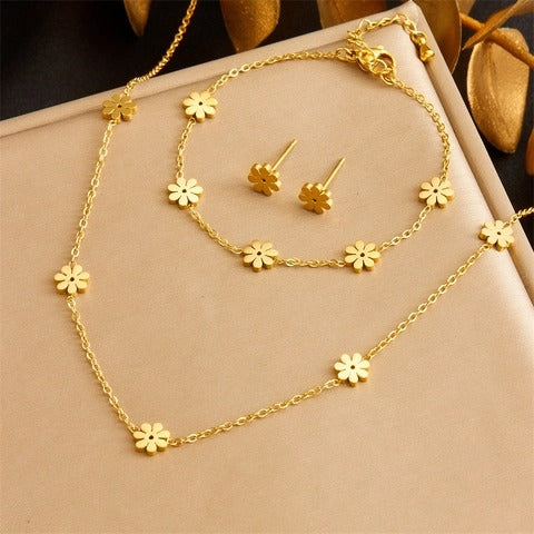 Stainless Steel Butterfly Heart Jewelry Set