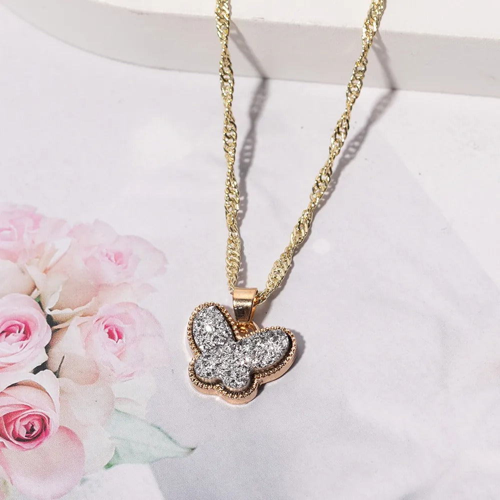 Minimalist Gold Butterfly Pendant Necklace