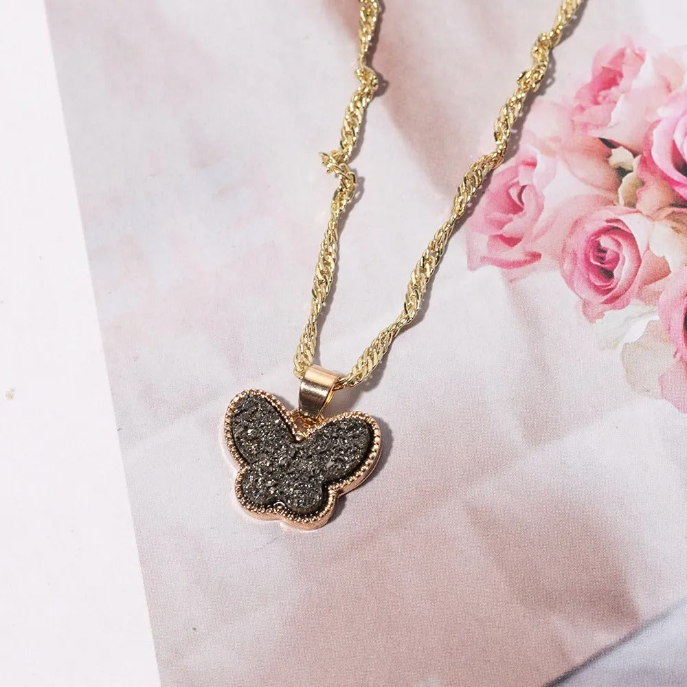 Minimalist Gold Butterfly Pendant Necklace