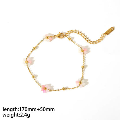 18K Gold Plated Flower Bracelet