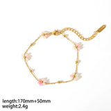18K Gold Plated Flower Bracelet