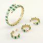 Marquise Zircon Bracelet, Ring & Hoop Earrings Set
