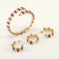 Marquise Zircon Bracelet, Ring & Hoop Earrings Set