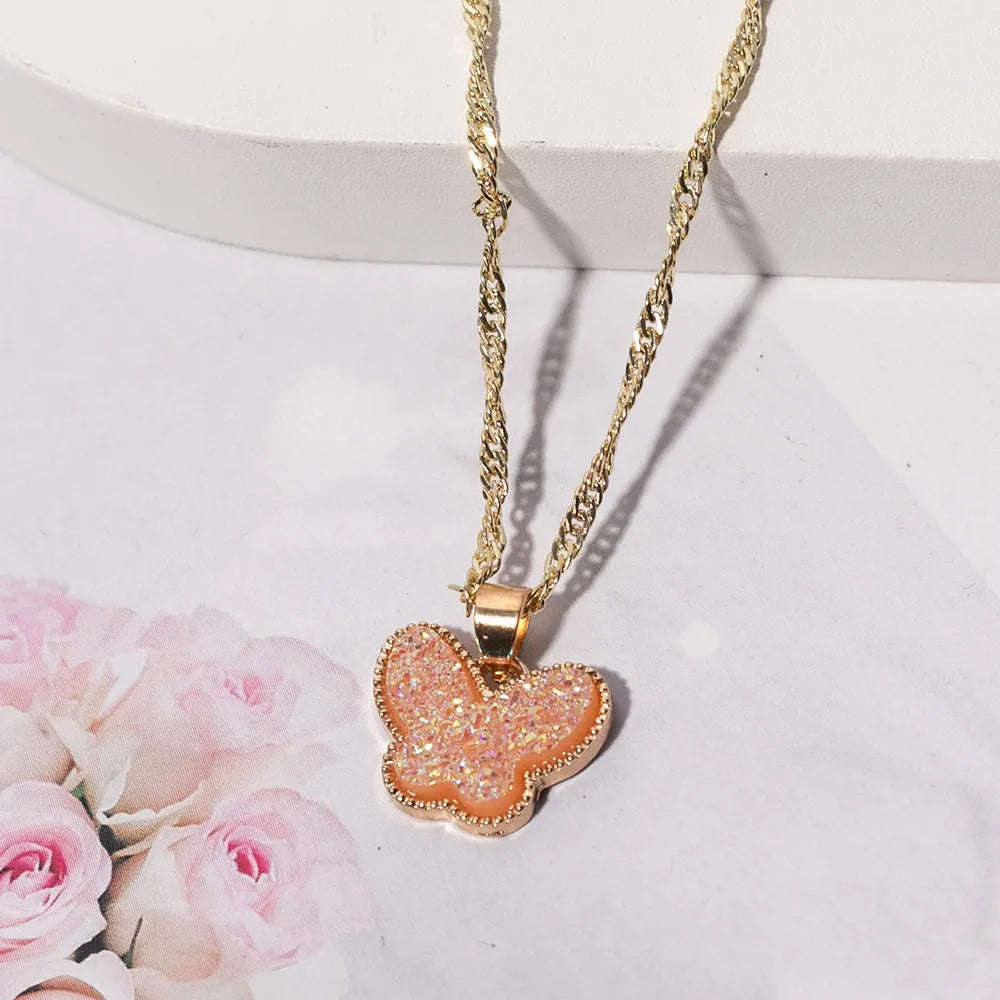 Minimalist Gold Butterfly Pendant Necklace
