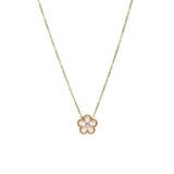 Gold Plated Five Petal Flower Necklace