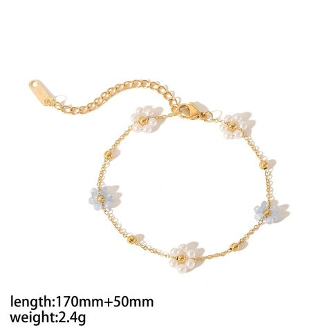 18K Gold Plated Flower Bracelet