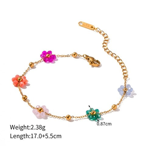 18K Gold Plated Flower Bracelet